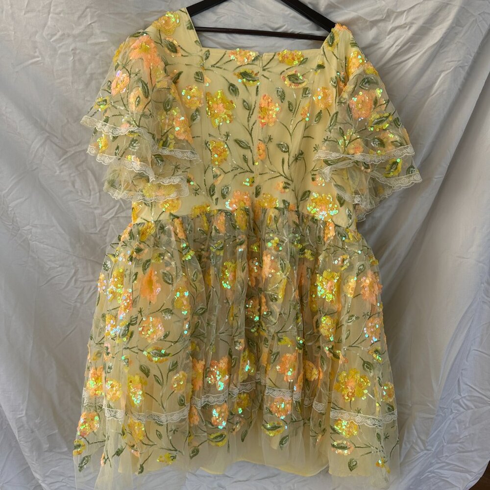 JessaKae Yellow Floral Midi Dress 3X - Picture 4 of 15